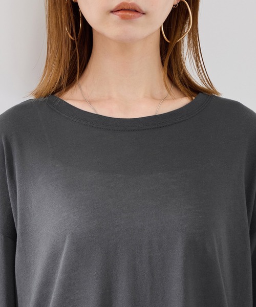 ROPE' PICNIC（ロペピクニック）の「シアーロングTシャツ（Tシャツ/カットソー・レディース・ライトグレー/チャコールグレー/ホワイト/ピンク・38）」の15枚目の写真