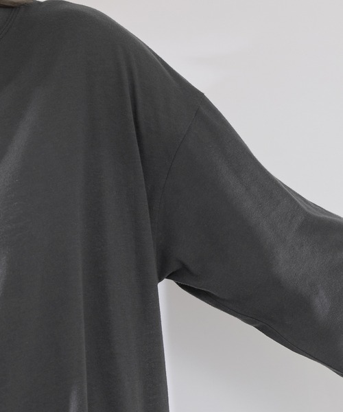 ROPE' PICNIC（ロペピクニック）の「シアーロングTシャツ（Tシャツ/カットソー・レディース・ライトグレー/チャコールグレー/ホワイト/ピンク・38）」の16枚目の写真