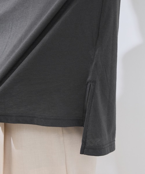 ROPE' PICNIC（ロペピクニック）の「シアーロングTシャツ（Tシャツ/カットソー・レディース・ライトグレー/チャコールグレー/ホワイト/ピンク・38）」の6枚目の写真