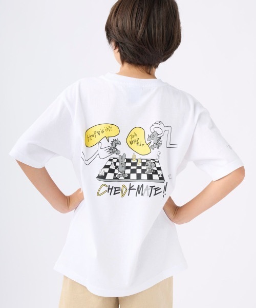 Ocean Pacific(オーシャンパシフィック)の「【OP/オーピー】【Ocean Pacific×MOMOKA YOSHITAKE】アーティストコラボTシャツ バックプリント(Tシャツ/カットソー・キッズ・ヘザーグレー/ホワイト/チャコールグレー・100/110/160/120/130/140/150)」の2枚目の写真