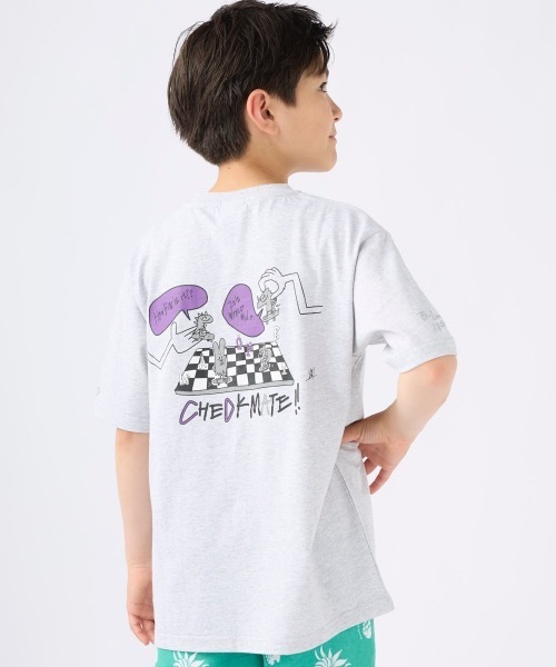 Ocean Pacific(オーシャンパシフィック)の「【OP/オーピー】【Ocean Pacific×MOMOKA YOSHITAKE】アーティストコラボTシャツ バックプリント(Tシャツ/カットソー・キッズ・ヘザーグレー/ホワイト/チャコールグレー・100/110/160/120/130/140/150)」の1枚目の写真