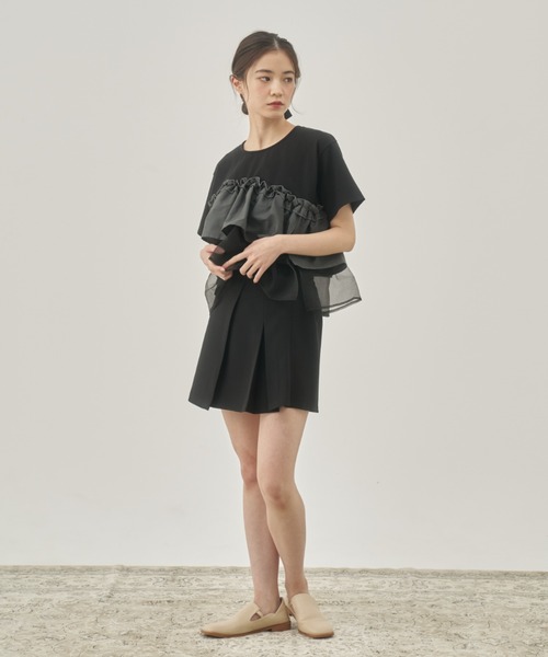 moi tytto（モイテュット）の「レース切替Tシャツ（Tシャツ/カットソー・レディース・ナチュラル/ブラック/カーキ/ブラウン・FREE）」の18枚目の写真