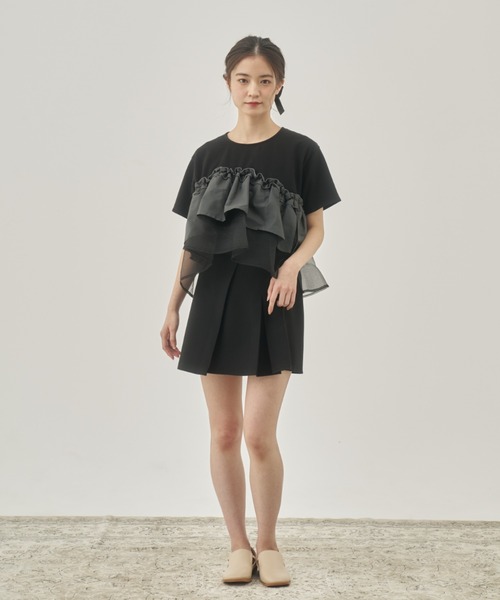 moi tytto（モイテュット）の「レース切替Tシャツ（Tシャツ/カットソー・レディース・ナチュラル/ブラック/カーキ/ブラウン・FREE）」の17枚目の写真