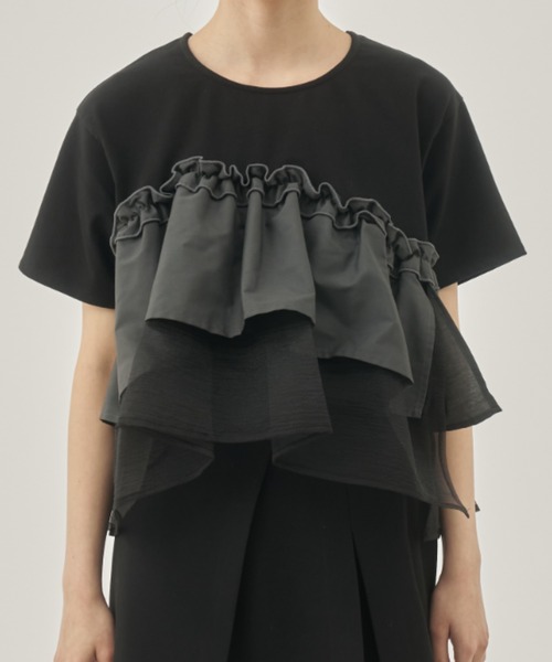 moi tytto（モイテュット）の「レース切替Tシャツ（Tシャツ/カットソー・レディース・ナチュラル/ブラック/カーキ/ブラウン・FREE）」の13枚目の写真