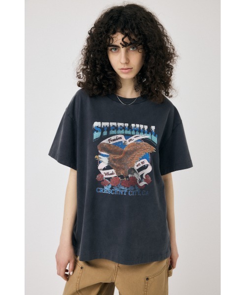 MOUSSY（マウジー）の「CA MOTORSHOP Tシャツ（Tシャツ/カットソー・レディース・ライトピンク/オフホワイト/ライトブラック・1/2）」の11枚目の写真
