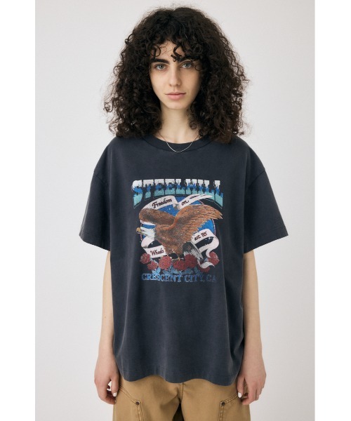 MOUSSY（マウジー）の「CA MOTORSHOP Tシャツ（Tシャツ/カットソー・レディース・ライトピンク/オフホワイト/ライトブラック・1/2）」の12枚目の写真
