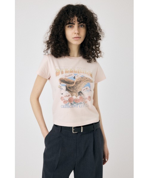 MOUSSY（マウジー）の「CA MOTORSHOP Tシャツ（Tシャツ/カットソー・レディース・ライトピンク/オフホワイト/ライトブラック・1/2）」の21枚目の写真