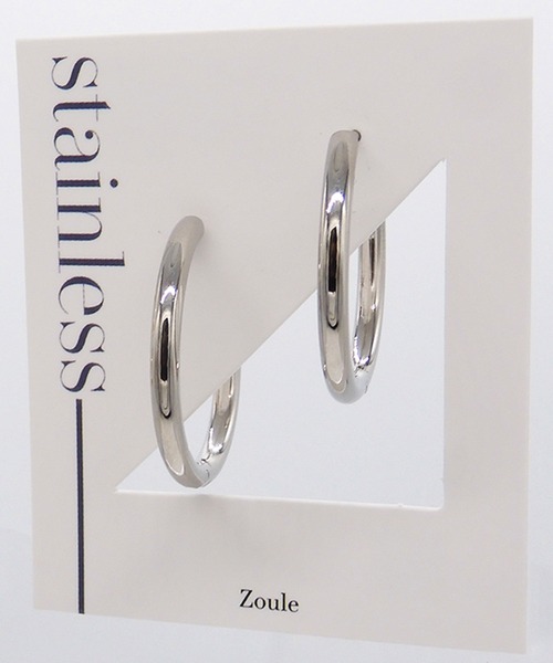 Zoule(ゾーラ)の「Zoule ゾーラ:ステンレスシリーズ stainless P-54 ステンレス フープ大 ピアス(ピアス(両耳用)・レディース・ゴールド/シルバー・FREE)」の4枚目の写真