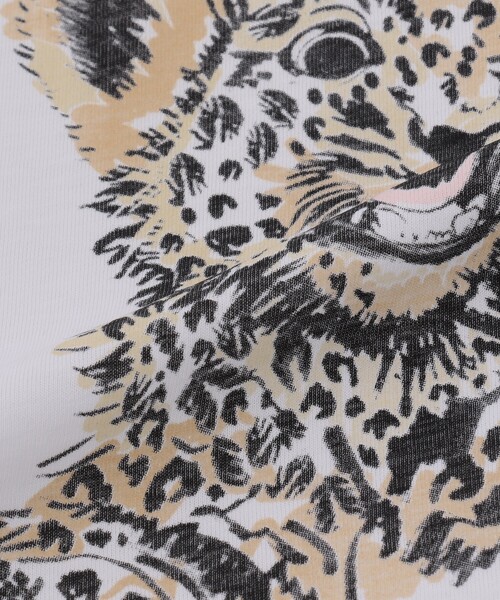 [GANNI]★レオパード ロゴ プリント Tシャツ T4124 943★関税込 ガニー GANNI GANNI 半袖 Tシャツ BASIC JERSEY LEOPARD RELAXED