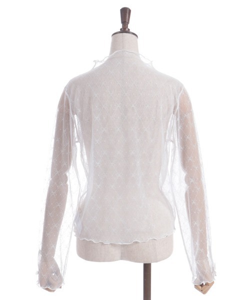 axes femme（アクシーズファム）の「リボンチュールシアーインナー（Tシャツ/カットソー・レディース・ブラック/ホワイト・FREE）」の21枚目の写真