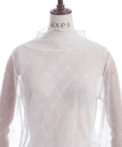 axes femme（アクシーズファム）の「リボンチュールシアーインナー（Tシャツ/カットソー・レディース・ブラック/ホワイト・FREE）」の22枚目の写真