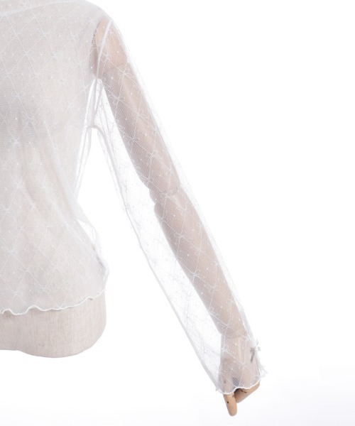 axes femme（アクシーズファム）の「リボンチュールシアーインナー（Tシャツ/カットソー・レディース・ブラック/ホワイト・FREE）」の18枚目の写真