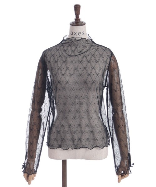 axes femme（アクシーズファム）の「リボンチュールシアーインナー（Tシャツ/カットソー・レディース・ブラック/ホワイト・FREE）」の19枚目の写真