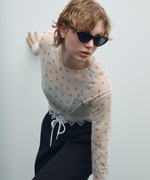 セール】リボンメローシアートップス（Tシャツ/カットソー）｜uyu