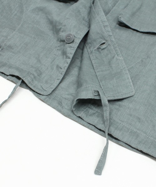 RNA-N(アールエヌエーエヌ)の「B2880 リネンワークシャツジャケット(ノーカラージャケット・レディース・ブラック/キナリ/グリーン・FREE)」の20枚目の写真