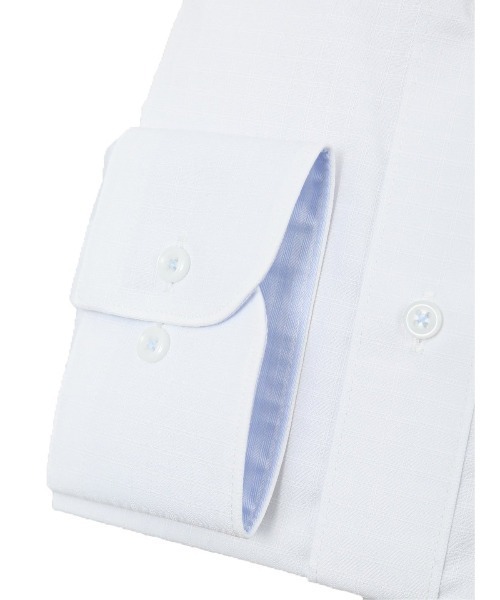 TAKA-Q（タカキュー）の「【形態安定 吸水速乾】タカキュー ボタンダウン ビジネスドレス 長袖シャツ（ビジネスシャツ・メンズ・ホワイト・首回り37cm-裄丈80cm/首回り39cm-裄丈80cm/首回り39cm-裄丈84cm/首回り41cm-裄丈82cm/首回り41cm-裄丈86cm/首回り43cm-裄丈82cm/首回り43cm-裄丈86cm/首回り45cm-裄丈86cm）」の7枚目の写真