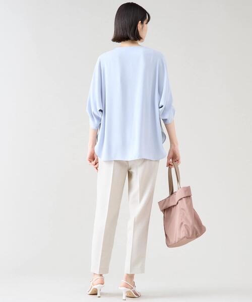 Tiara（ティアラ）の「ベルテッドハイウエストテーパードパンツ（セットアップ可）（スラックス・レディース・ベージュ/マスタード/ネイビー・2/3）」の12枚目の写真