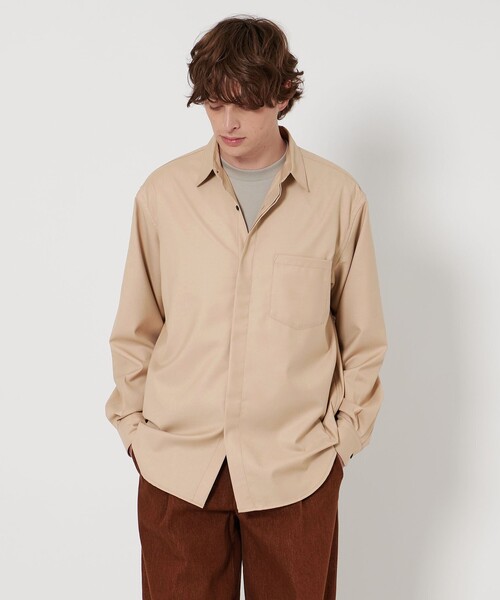 UNITED ARROWS（ユナイテッドアローズ）の「【ZOZO限定】ドレープ フライフロント シャツ（シャツ/ブラウス・メンズ・オリーブ/ライトブルー/ブラック/ナチュラル/ブラウン/ダークグレー/ベージュ/ネイビー・XS/S/M/L/XL/XXL）」の5枚目の写真