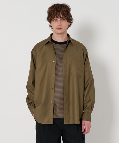 UNITED ARROWS（ユナイテッドアローズ）の「【ZOZO限定】ドレープ フライフロント シャツ（シャツ/ブラウス・メンズ・オリーブ/ライトブルー/ブラック/ナチュラル/ブラウン/ダークグレー/ベージュ/ネイビー・XS/S/M/L/XL/XXL）」の6枚目の写真