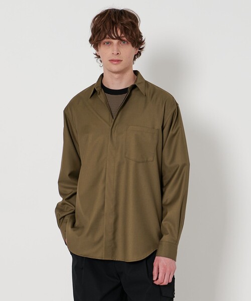 UNITED ARROWS（ユナイテッドアローズ）の「【ZOZO限定】ドレープ フライフロント シャツ（シャツ/ブラウス・メンズ・オリーブ/ライトブルー/ブラック/ナチュラル/ブラウン/ダークグレー/ベージュ/ネイビー・XS/S/M/L/XL/XXL）」の11枚目の写真