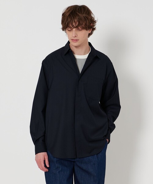 UNITED ARROWS（ユナイテッドアローズ）の「【ZOZO限定】ドレープ フライフロント シャツ（シャツ/ブラウス・メンズ・オリーブ/ライトブルー/ブラック/ナチュラル/ブラウン/ダークグレー/ベージュ/ネイビー・XS/S/M/L/XL/XXL）」の13枚目の写真