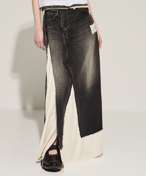 ミハラヤスヒロ　パンツ風フレアスカート　デニムスカートパンツ Maison MIHARA YASUHIRO - 【25SS】ライトデニム ワイドパンツ