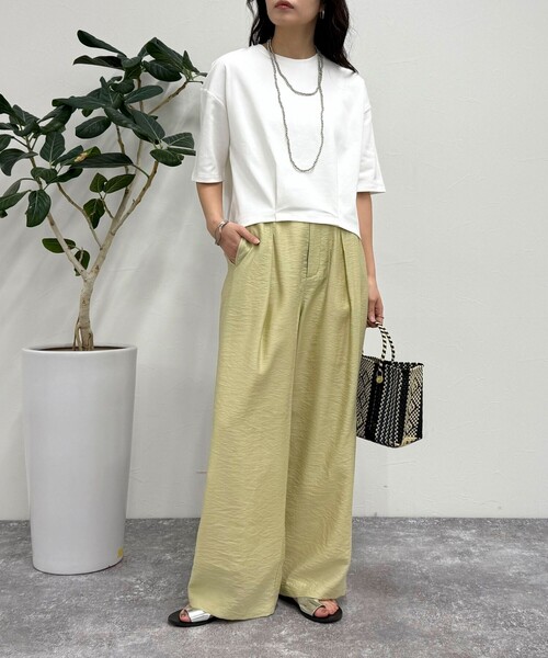 fredy emue（フレディエミュ）の「ドライタンブラーイージースラックスパンツ（スラックス・レディース・ベージュ/イエロー/ブラック・38/36/39）」の18枚目の写真