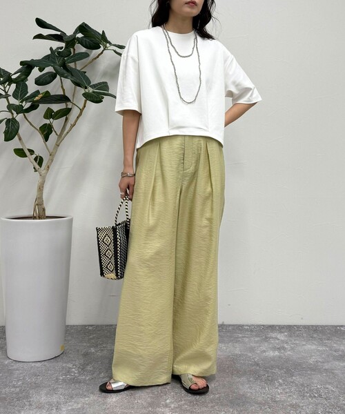 fredy emue（フレディエミュ）の「ドライタンブラーイージースラックスパンツ（スラックス・レディース・ベージュ/イエロー/ブラック・38/36/39）」の16枚目の写真