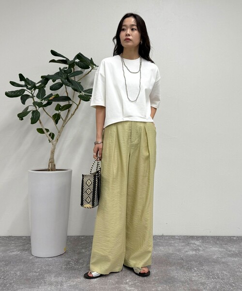 fredy emue（フレディエミュ）の「ドライタンブラーイージースラックスパンツ（スラックス・レディース・ベージュ/イエロー/ブラック・38/36/39）」の15枚目の写真