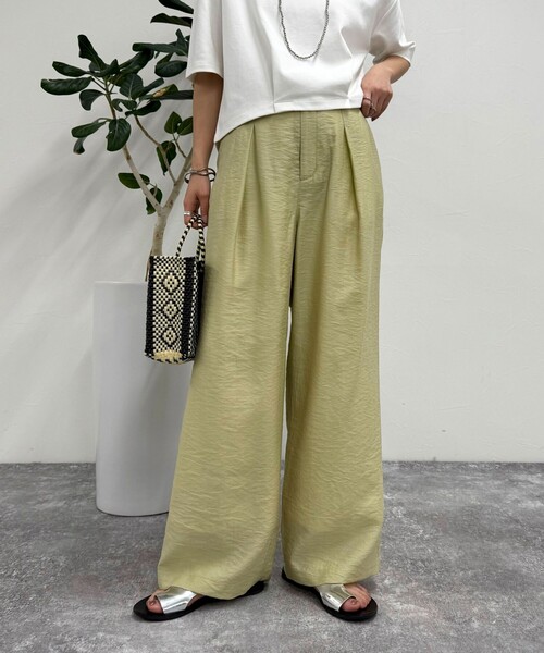 fredy emue（フレディエミュ）の「ドライタンブラーイージースラックスパンツ（スラックス・レディース・ベージュ/イエロー/ブラック・38/36/39）」の13枚目の写真