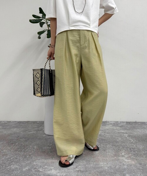 fredy emue（フレディエミュ）の「ドライタンブラーイージースラックスパンツ（スラックス・レディース・ベージュ/イエロー/ブラック・38/36/39）」の12枚目の写真