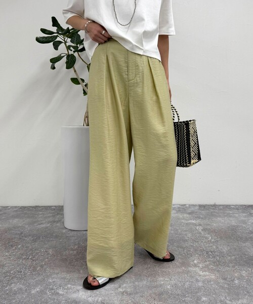 fredy emue（フレディエミュ）の「ドライタンブラーイージースラックスパンツ（スラックス・レディース・ベージュ/イエロー/ブラック・38/36/39）」の10枚目の写真