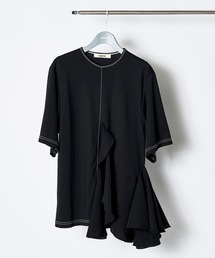 RUMCHE（ラムシェ）の「Moon Ruffle Cutsew Tops / ムーンラッフルカットソートップス（Tシャツ/カットソー）」