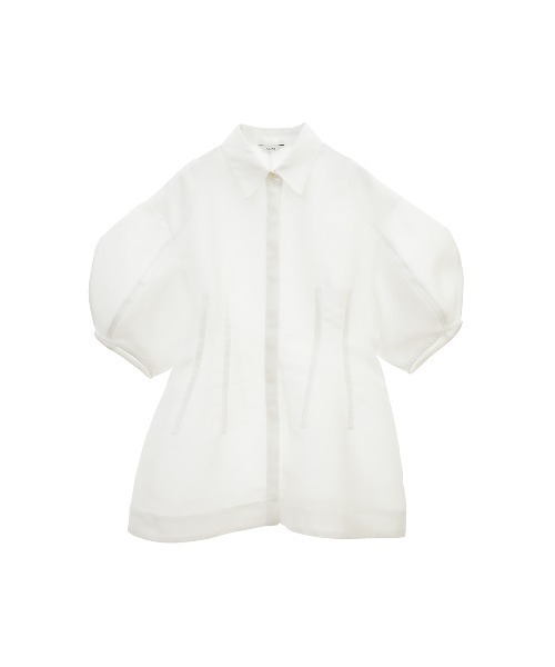 CLANE WAIST SHAPE PUFF SLEEVE TOPS