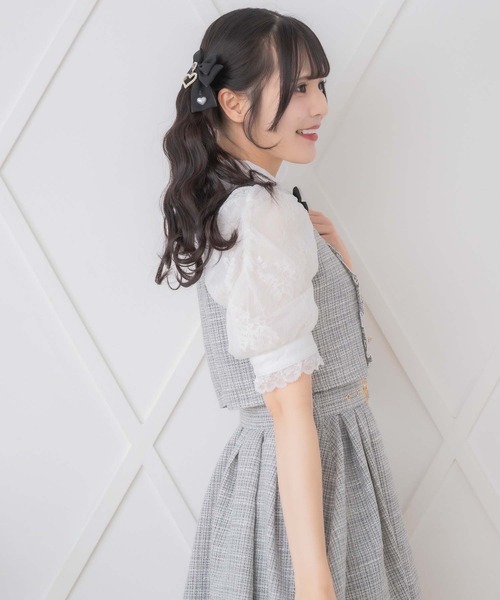 ROJITA(ロジータ)の「ダブルボタンレース切替ツイードワンピース(ワンピース・レディース・ブラック/ホワイト/グレー・FREE)」の20枚目の写真