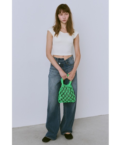 un/neu（アンノイ）の「ドローコードメッシュミニバッグ / 巾着付き（ハンドバッグ・レディース・ブラック/キャメル/グリーン・FREE）」の12枚目の写真