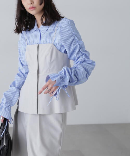 FREE'S MART（フリーズマート）の「〈セットアップ対応〉ペプラムキャミソールビスチェ[肩ひも調節可]（その他トップス・レディース・ブラック/ブルー/ホワイト系その他・FREE）」の3枚目の写真