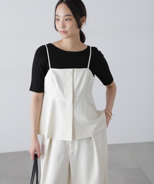 FREE'S MART（フリーズマート）の「〈セットアップ対応〉ペプラムキャミソールビスチェ[肩ひも調節可]（その他トップス・レディース・ブラック/ブルー/ホワイト系その他・FREE）」の7枚目の写真