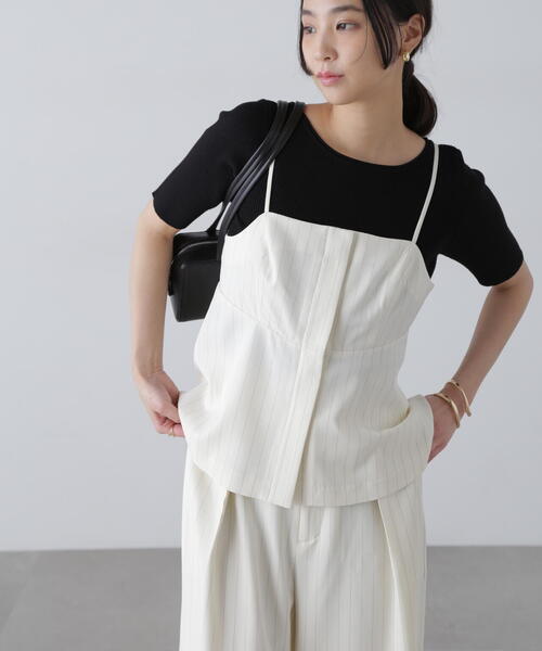 FREE'S MART（フリーズマート）の「〈セットアップ対応〉ペプラムキャミソールビスチェ[肩ひも調節可]（その他トップス・レディース・ブラック/ブルー/ホワイト系その他・FREE）」の8枚目の写真