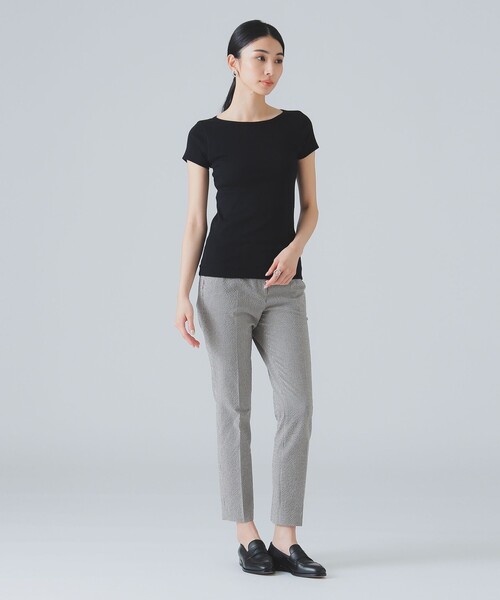 three dots（スリードッツ）の「three dots / Ginger ショートスリーブ Tシャツ（Tシャツ/カットソー・レディース・ホワイト/ブラック・SMALL/MEDIUM）」の8枚目の写真