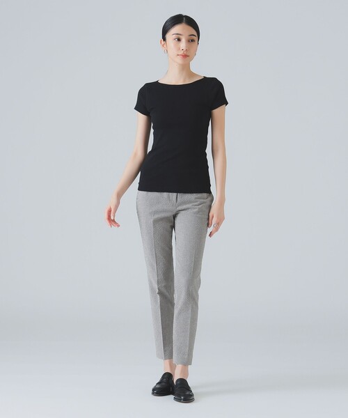three dots（スリードッツ）の「three dots / Ginger ショートスリーブ Tシャツ（Tシャツ/カットソー・レディース・ホワイト/ブラック・SMALL/MEDIUM）」の10枚目の写真