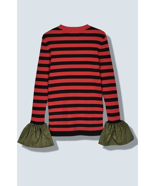 セール】BALLOON CUFF BORDER KNIT TOP（ニット/セーター）｜OMMO