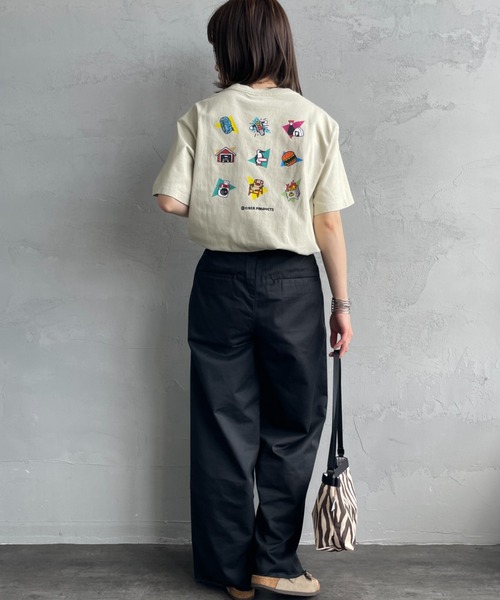 CHUMS（チャムス）の「【WEB限定】[CHUMS/チャムス] かせきさいだぁ アラカルトバックプリント ショートスリーブTシャツ（Tシャツ/カットソー・レディース・ネイビー/グレイッシュベージュ/ホワイト・L/M/XL）」の5枚目の写真