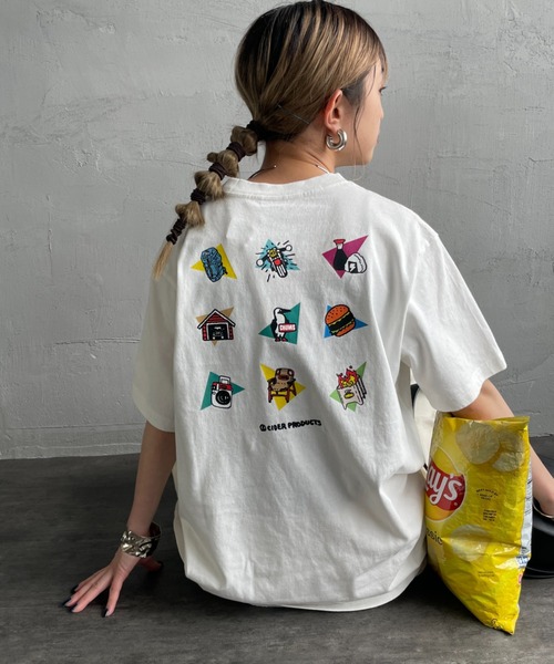 CHUMS（チャムス）の「【WEB限定】[CHUMS/チャムス] かせきさいだぁ アラカルトバックプリント ショートスリーブTシャツ（Tシャツ/カットソー・レディース・ネイビー/グレイッシュベージュ/ホワイト・L/M/XL）」の7枚目の写真