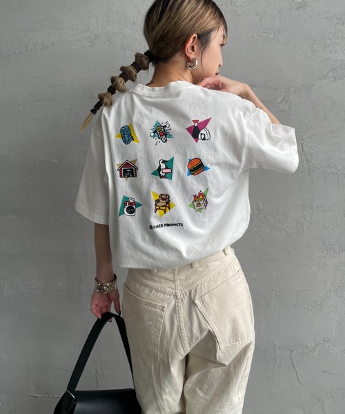 CHUMS（チャムス）の「【WEB限定】[CHUMS/チャムス] かせきさいだぁ アラカルトバックプリント ショートスリーブTシャツ（Tシャツ/カットソー・レディース・ネイビー/グレイッシュベージュ/ホワイト・L/M/XL）」の9枚目の写真