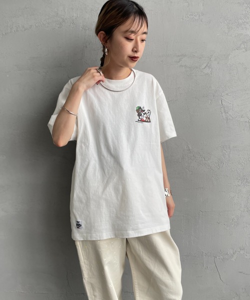 CHUMS（チャムス）の「【WEB限定】[CHUMS/チャムス] かせきさいだぁ アラカルトバックプリント ショートスリーブTシャツ（Tシャツ/カットソー・レディース・ネイビー/グレイッシュベージュ/ホワイト・L/M/XL）」の12枚目の写真