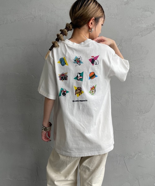 CHUMS（チャムス）の「【WEB限定】[CHUMS/チャムス] かせきさいだぁ アラカルトバックプリント ショートスリーブTシャツ（Tシャツ/カットソー・レディース・ネイビー/グレイッシュベージュ/ホワイト・L/M/XL）」の14枚目の写真