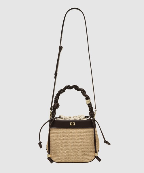 ■Ganni■ ガニー Bou Bucket Bag Raffia バケットバッグ セール】Ganni Bou Bucket Bag Raffia（ハンドバッグ）｜GANNI