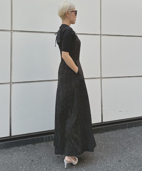 JENNE(ジェンヌ)の「肩紐リボンピンストライプサロペット(その他パンツ・レディース・ネイビー/ブラック/ホワイト・SMALL/MEDIUM/LARGE)」の10枚目の写真