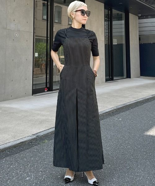 JENNE(ジェンヌ)の「肩紐リボンピンストライプサロペット(その他パンツ・レディース・ネイビー/ブラック/ホワイト・SMALL/MEDIUM/LARGE)」の13枚目の写真